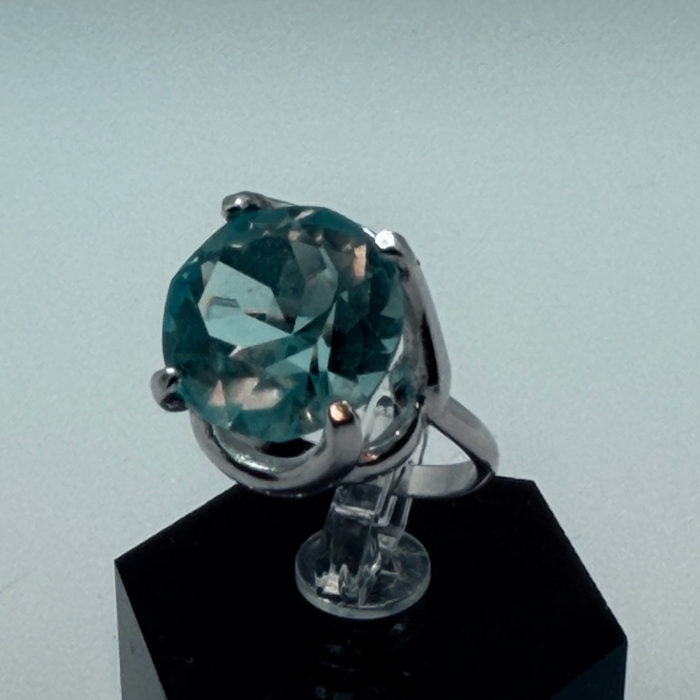 💍 Sterling Silver Blue Gemstone Ring – Size 7.75–8 NEW - Picture 9 of 12